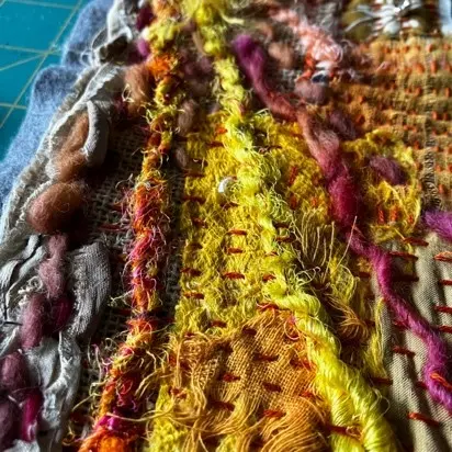 Kantha Slow Stitched Wall Hanging