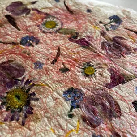 Silk Fibre Paper Making with Flowers